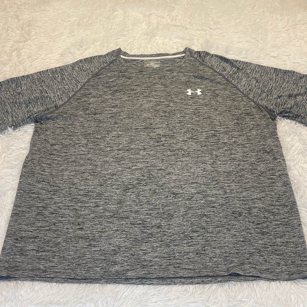 Under Armour Heat Gear Men's Heathered Gray Tee Shirt size XXL
